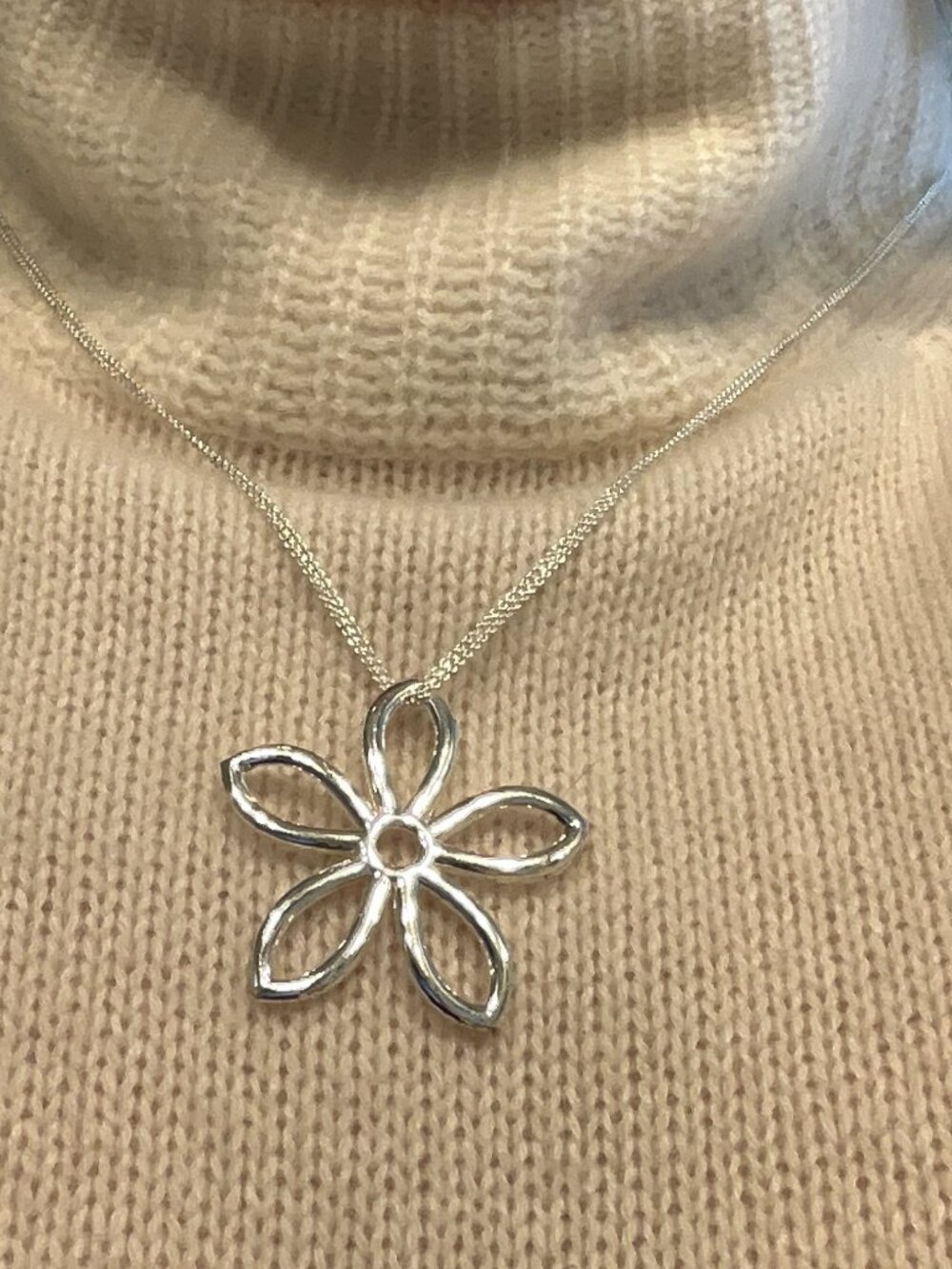 Unique 925 silver pendant an double chains